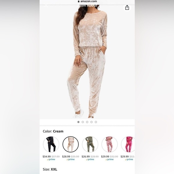 Amazon Other - Velvet Lounge Pajamas/Set For Women